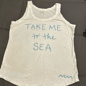 Loft cotton ladies tank top with embroidered design